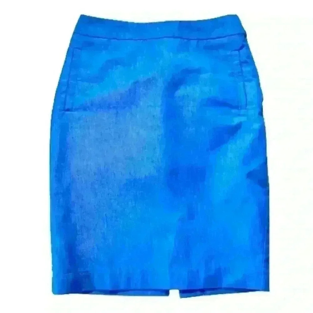 H&M BLUE PENCIL SLIT 2 SIDE POCKETS SKIRT  SIZE 4